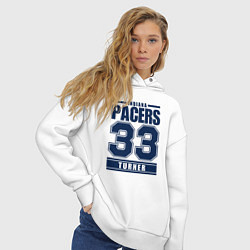 Толстовка оверсайз женская Indiana - Myles Turner, цвет: белый — фото 2