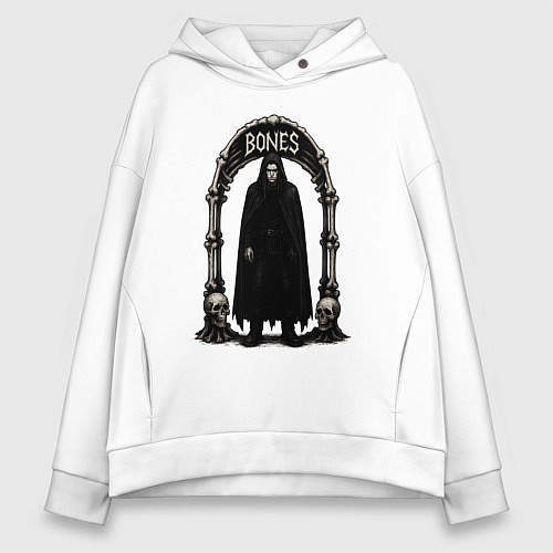 Женское худи оверсайз Bones в арке из костей / Белый – фото 1