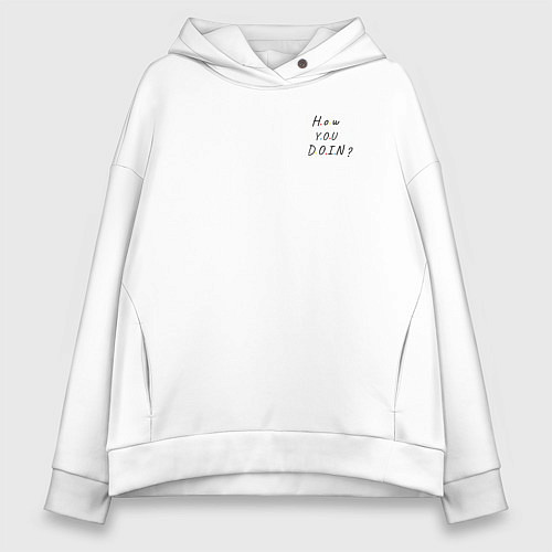 Женское худи оверсайз Друзья художники how you doin / Белый – фото 1