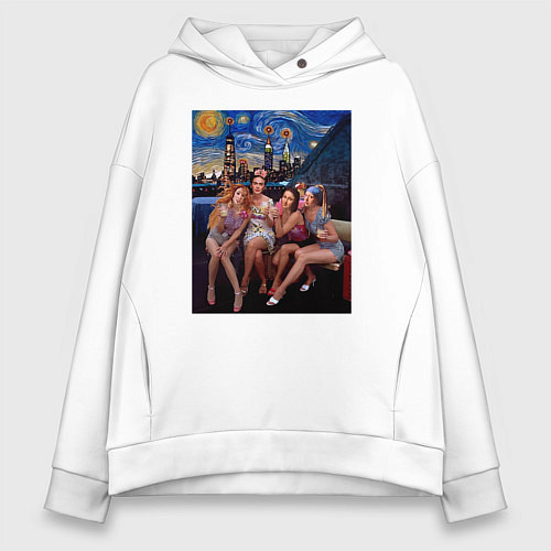 Женское худи оверсайз Искусство в большом городе - art and the city / Белый – фото 1