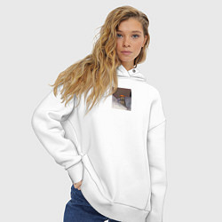 Толстовка оверсайз женская Brimstone cat meme Valorant, цвет: белый — фото 2