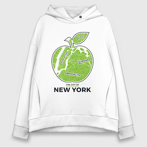 Женское худи оверсайз Сity of New York / Белый – фото 1