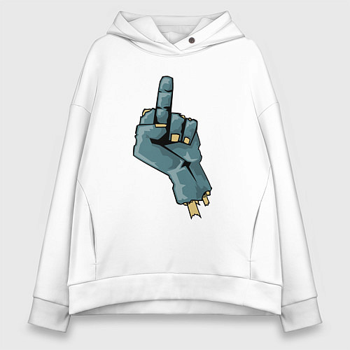 Женское худи оверсайз Zombie fuck / Белый – фото 1