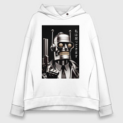 Толстовка оверсайз женская Bender-Schwartz Ill be back meme, цвет: белый