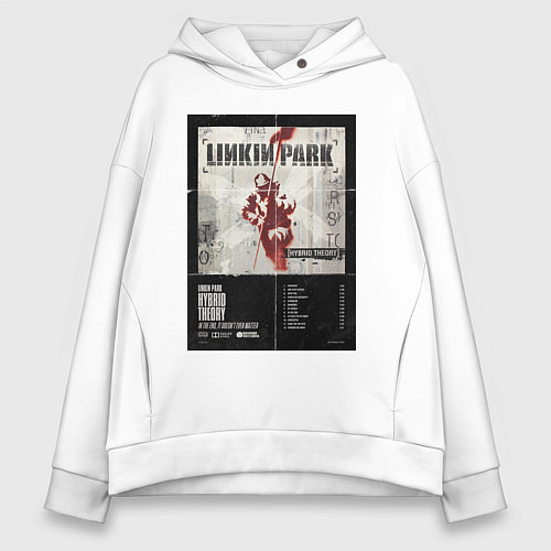 Женское худи оверсайз Linkin Park альбом Hybrid Theory / Белый – фото 1