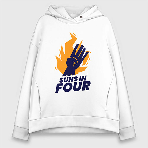 Женское худи оверсайз Suns in four / Белый – фото 1