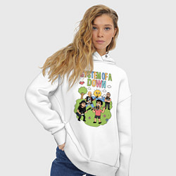 Толстовка оверсайз женская System of a Down, мультяшный стиль, цвет: белый — фото 2