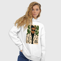 Толстовка оверсайз женская XXXTentacion и доллары, цвет: белый — фото 2
