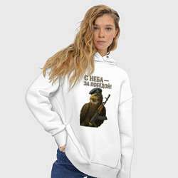 Толстовка оверсайз женская Орел ВДВ, цвет: белый — фото 2