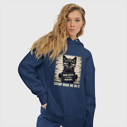 Толстовка оверсайз женская Bad Kitty, цвет: тёмно-синий — фото 2