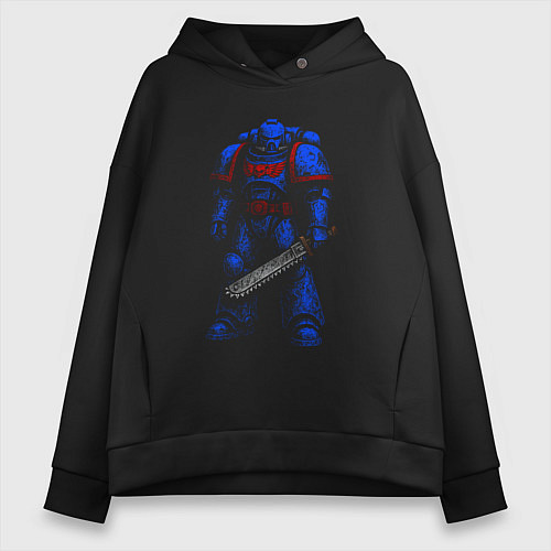 Женское худи оверсайз Космодесантник Space Marine / Черный – фото 1