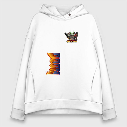 Женское худи оверсайз Doom персонаж из игры / Белый – фото 1