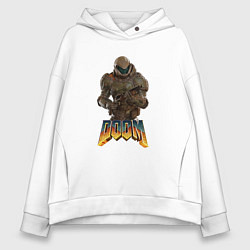 Толстовка оверсайз женская Doom палач рока, цвет: белый