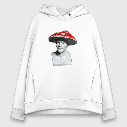 Женское худи оверсайз Ленин гриб / Белый – фото 1