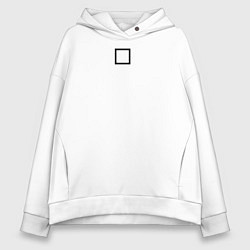 Толстовка оверсайз женская Игра в кальмара квадрат белая, цвет: белый
