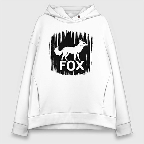 Женское худи оверсайз Лис в лесу / Белый – фото 1