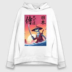 Толстовка оверсайз женская Bender samurai - bushido, цвет: белый
