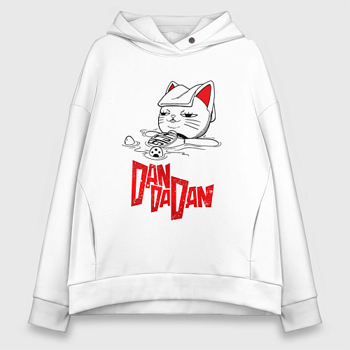 Женское худи оверсайз Dandadan - chill / Белый – фото 1