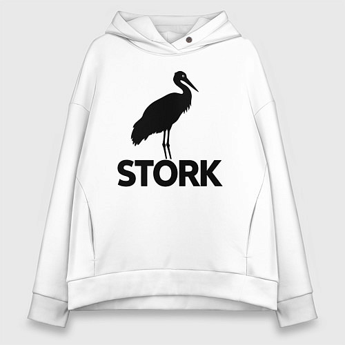 Женское худи оверсайз Черный аист / Белый – фото 1