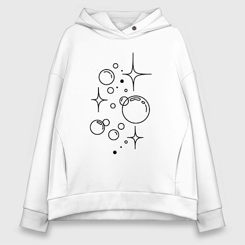 Женское худи оверсайз Мыльные пузыри / Белый – фото 1