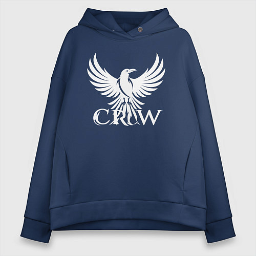 Женское худи оверсайз Ворона в полёте / Тёмно-синий – фото 1
