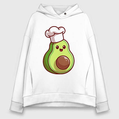 Женское худи оверсайз Повар авокадо / Белый – фото 1
