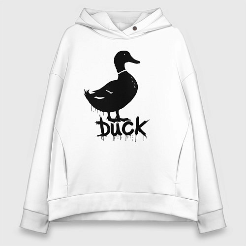 Женское худи оверсайз Граффити утка / Белый – фото 1