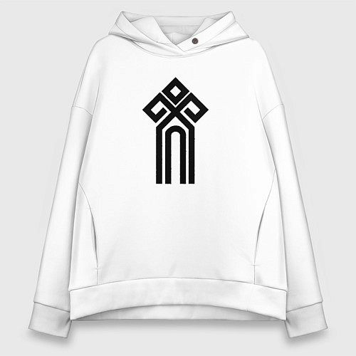 Женское худи оверсайз Чур - символ / Белый – фото 1