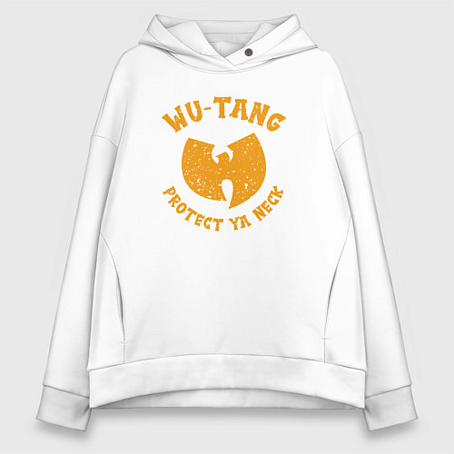 Женское худи оверсайз Wu-Tang protect ya neck / Белый – фото 1