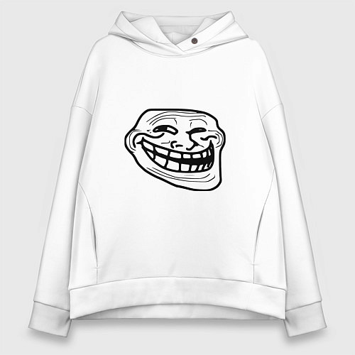 Женское худи оверсайз Тролфейс хит 2025 / Белый – фото 1