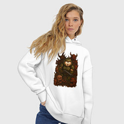Толстовка оверсайз женская Эрик Картман во вселенной Doom, цвет: белый — фото 2