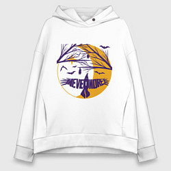 Толстовка оверсайз женская Полёт в Невермор, цвет: белый