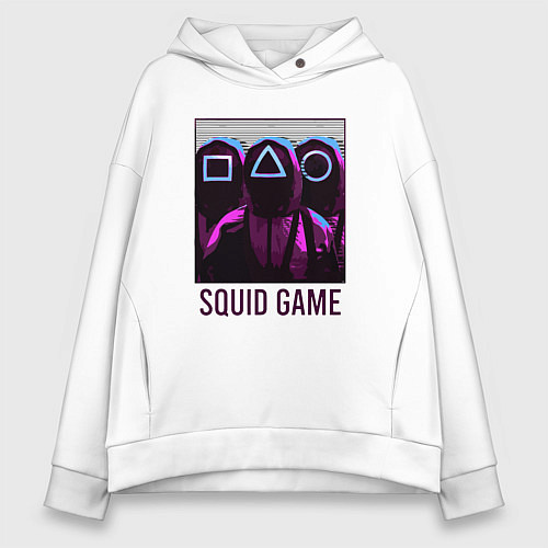 Женское худи оверсайз Squid game shadows / Белый – фото 1