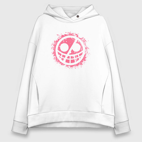 Женское худи оверсайз Дольфламинго эмблема / Белый – фото 1