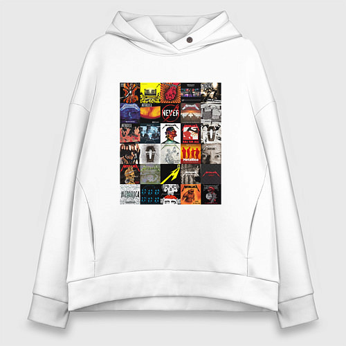Женское худи оверсайз Metallica - обложки / Белый – фото 1