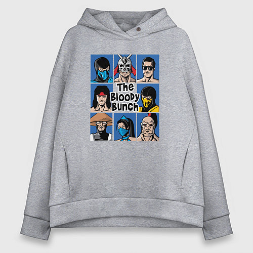 Женское худи оверсайз Кровавая связка / Меланж – фото 1