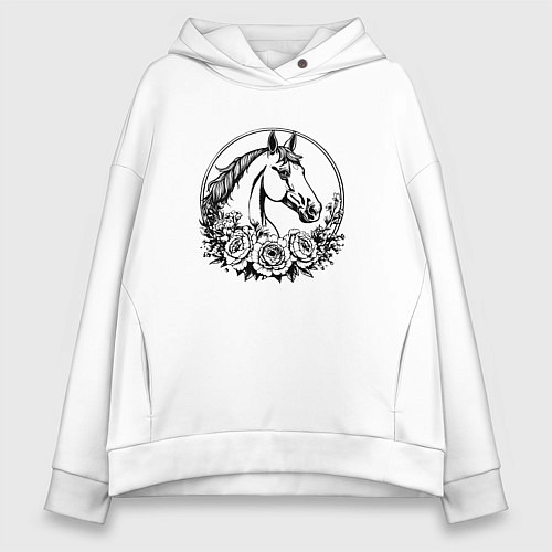 Женское худи оверсайз Эхо природы / Белый – фото 1