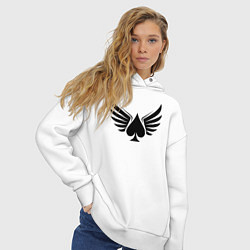 Толстовка оверсайз женская Крылатые пики, цвет: белый — фото 2