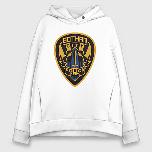 Женское худи оверсайз Gotham city police / Белый – фото 1