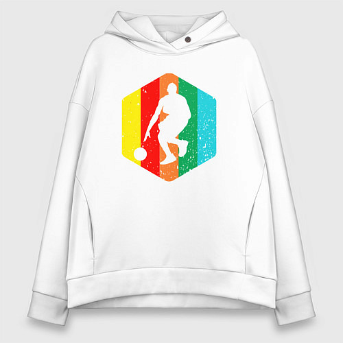 Женское худи оверсайз Цвет баскетбола / Белый – фото 1