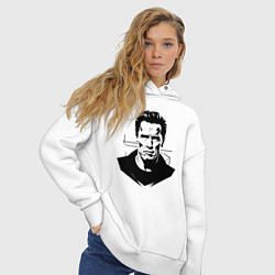 Толстовка оверсайз женская Арнольд Шварценеггер в стиле стрит-арт, цвет: белый — фото 2