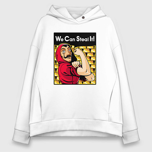 Женское худи оверсайз Мы можем это украсть / Белый – фото 1