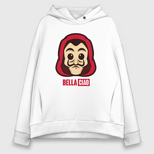Женское худи оверсайз Bella ciao man / Белый – фото 1