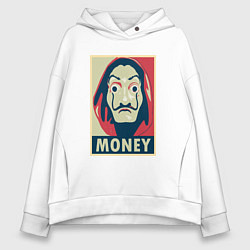 Толстовка оверсайз женская Money, цвет: белый