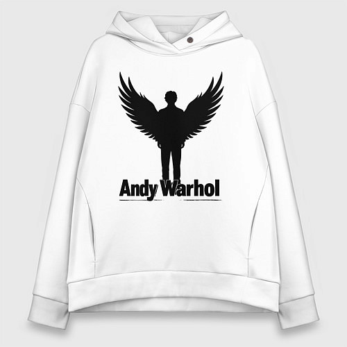 Женское худи оверсайз Крылатый Энди Уорхол / Белый – фото 1