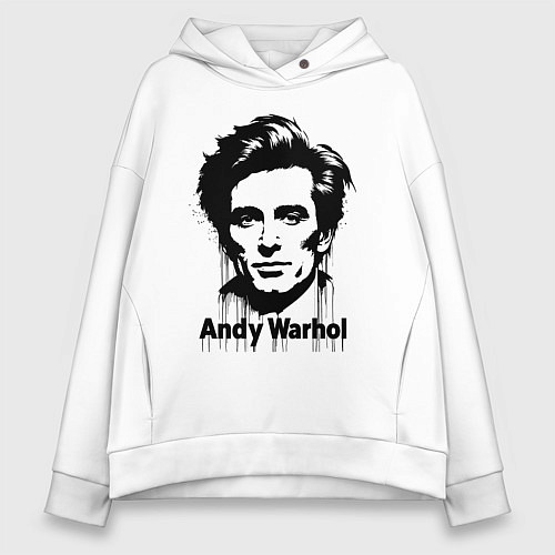 Женское худи оверсайз Молодой Энди Уорхол / Белый – фото 1