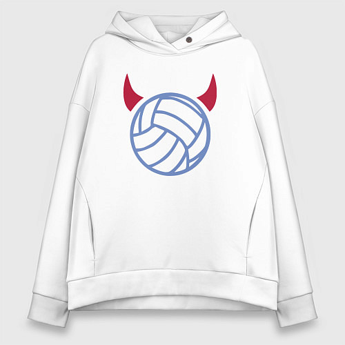 Женское худи оверсайз Volleyball devil / Белый – фото 1