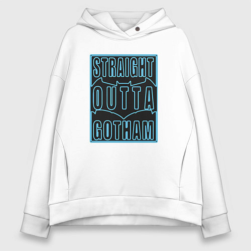 Женское худи оверсайз Straight outta Gotham / Белый – фото 1