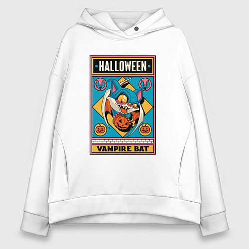 Женское худи оверсайз Halloween vampire bat / Белый – фото 1