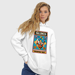 Толстовка оверсайз женская Halloween vampire bat, цвет: белый — фото 2